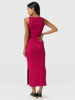 Dresses|Saint and Sofia Axel Cut Out Dress - Fuchsia Pink