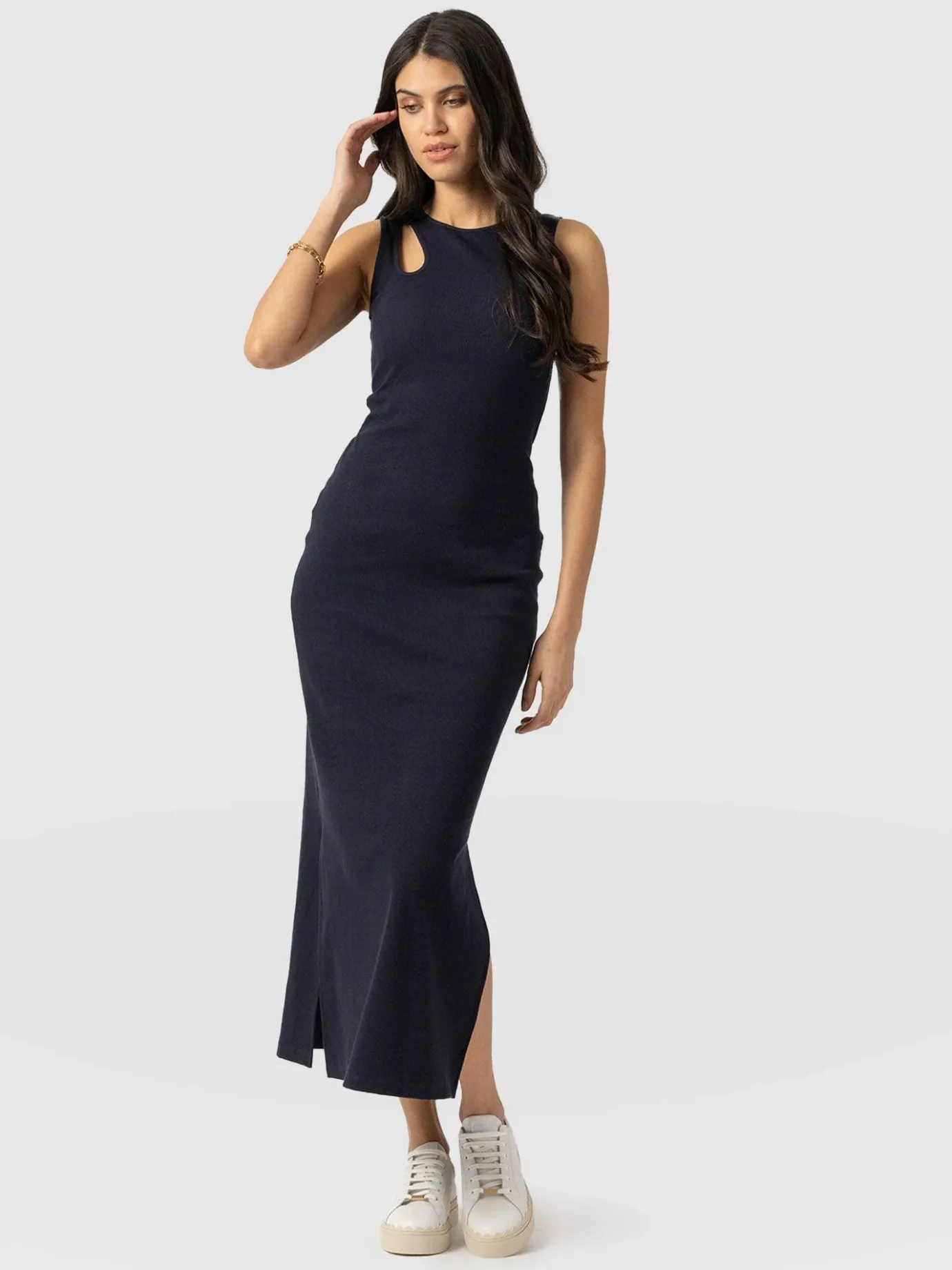Dresses|Saint and Sofia Axel Cut Out Dress - Navy