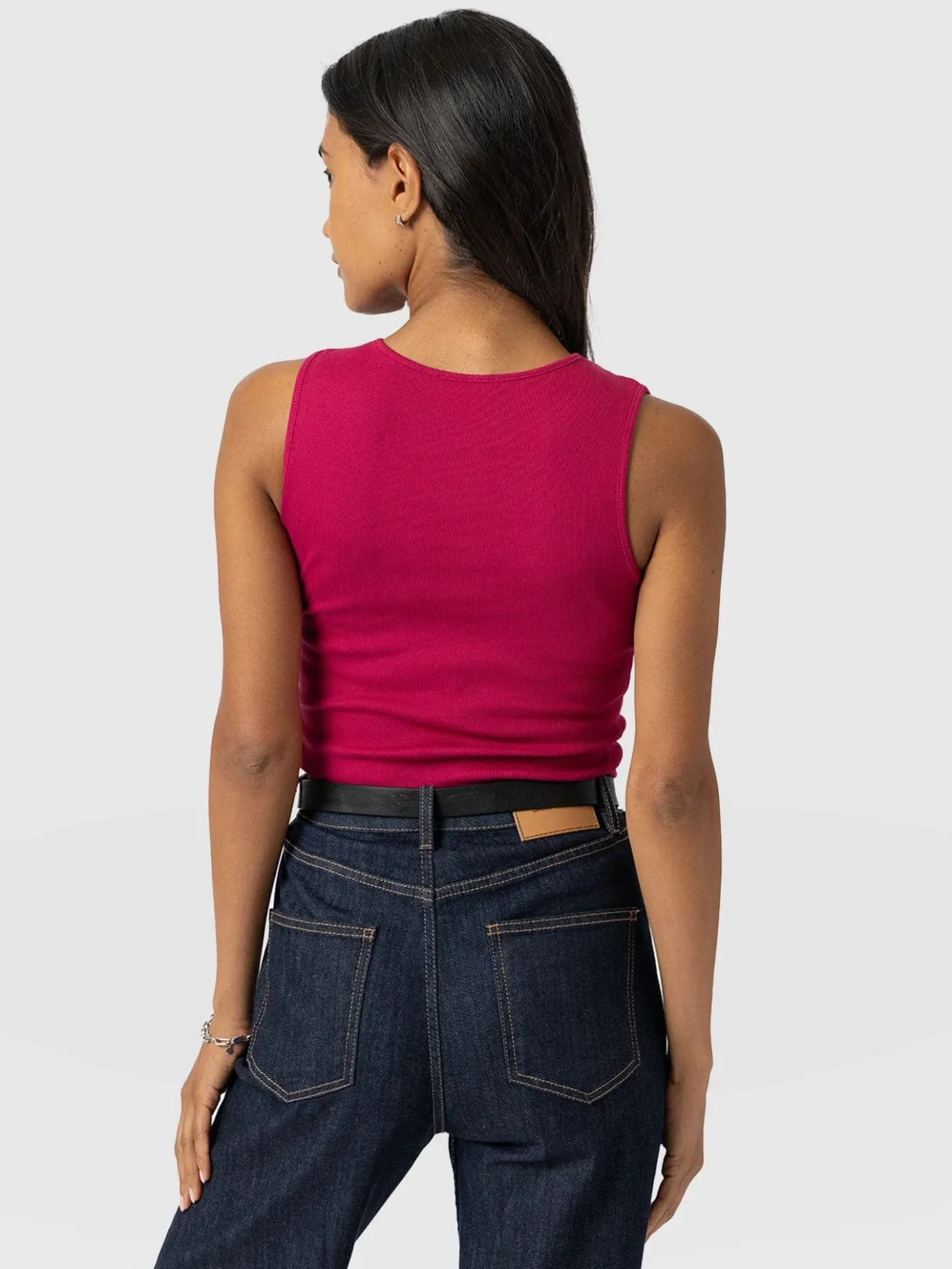 T-shirts & Tanks|Saint and Sofia Axel Cut Out Vest - Fuchsia Pink