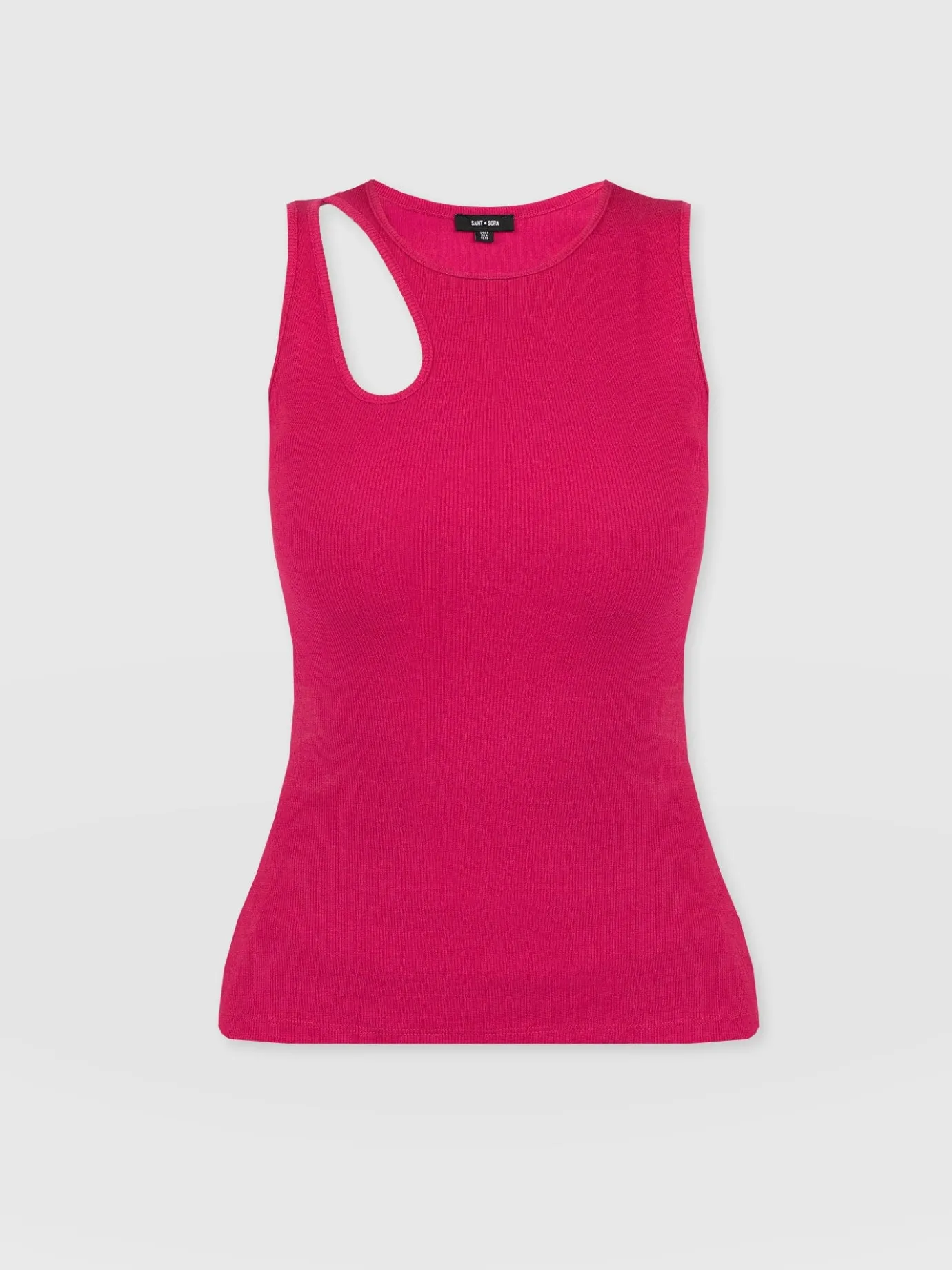 T-shirts & Tanks|Saint and Sofia Axel Cut Out Vest - Fuchsia Pink