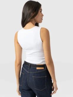 T-shirts & Tanks|Saint and Sofia Axel Cut Out Vest - White
