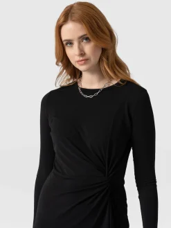 Dresses|Saint and Sofia Bailey Knot Dress - Black