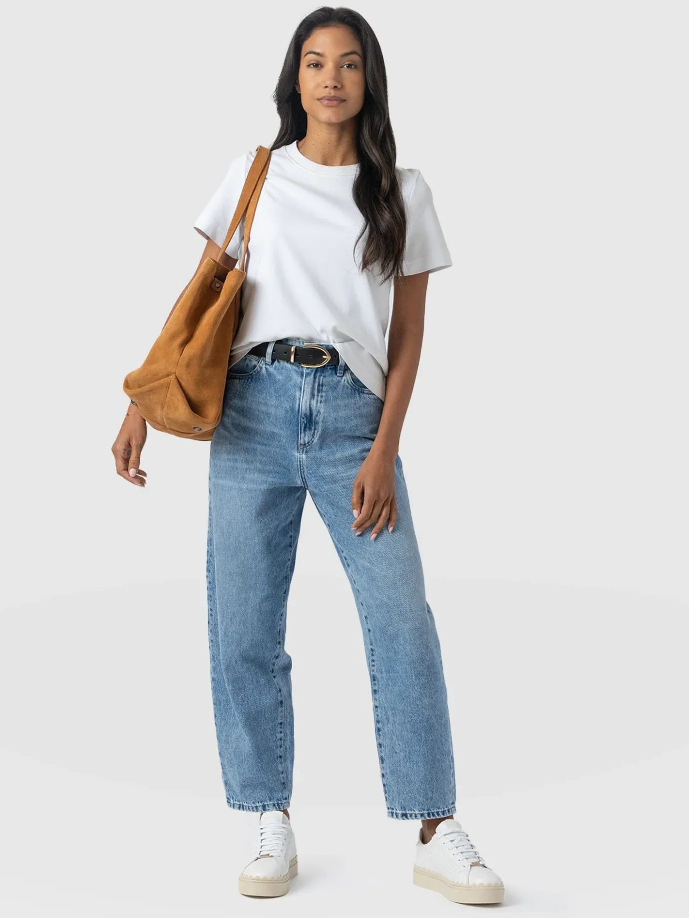 Denim & Jeans|Pants|Saint and Sofia Barrel Leg Jean - Mid Blue