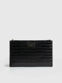 Accessories|Leather|Saint and Sofia Beauty Pouch - Black Croc