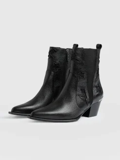 Shoes|Leather|Saint and Sofia Billie Rock Boot - Black
