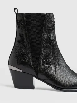 Shoes|Leather|Saint and Sofia Billie Rock Boot - Black