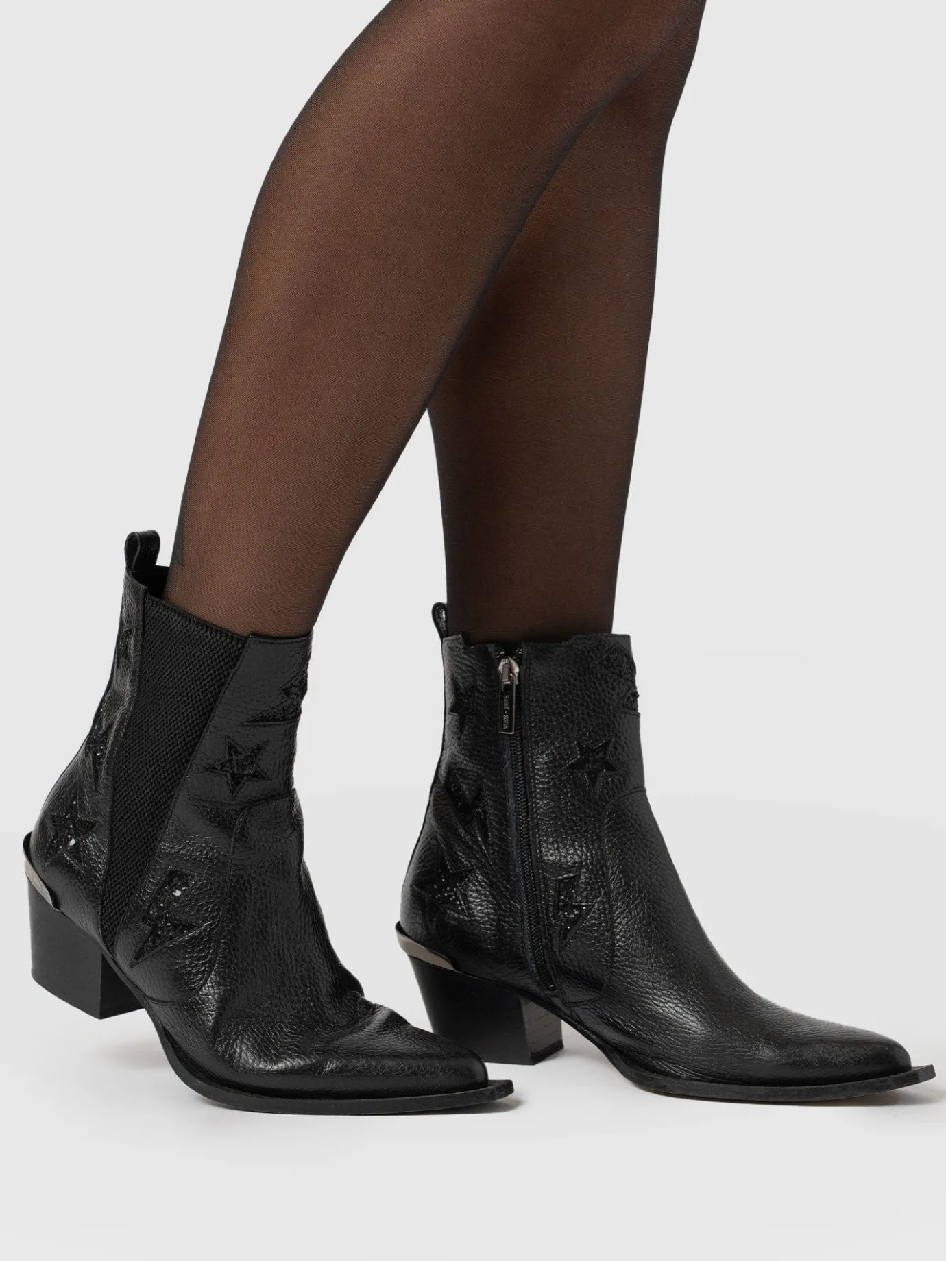 Shoes|Leather|Saint and Sofia Billie Rock Boot - Black