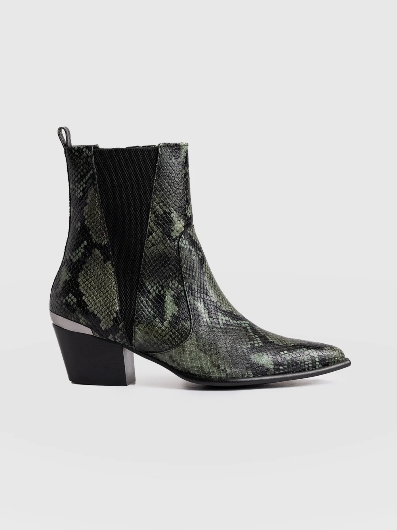 Boots|Shoes|Saint and Sofia Billie Snake Boot - Green