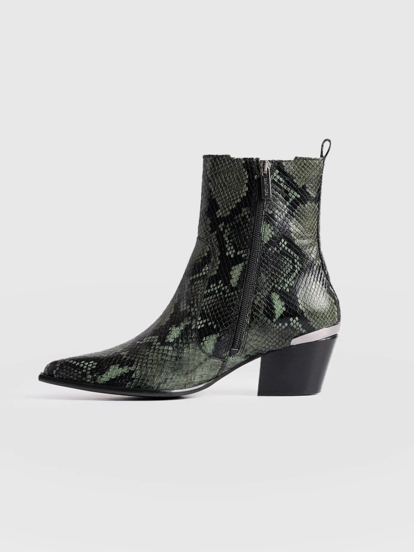 Boots|Shoes|Saint and Sofia Billie Snake Boot - Green
