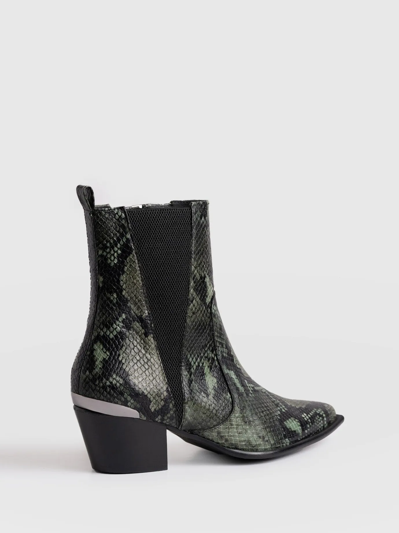 Boots|Shoes|Saint and Sofia Billie Snake Boot - Green