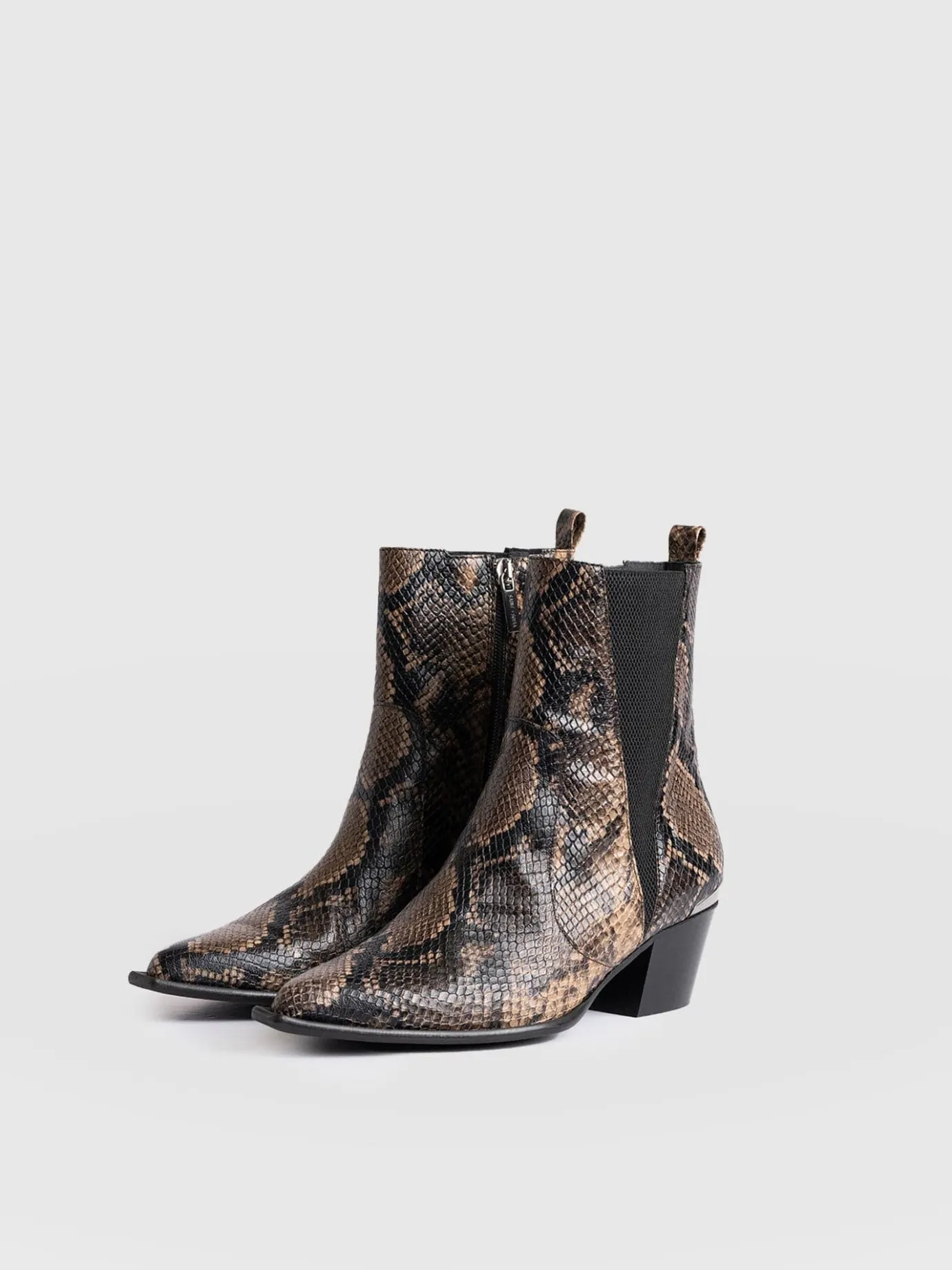Boots|Shoes|Saint and Sofia Billie Snake Boot - Taupe
