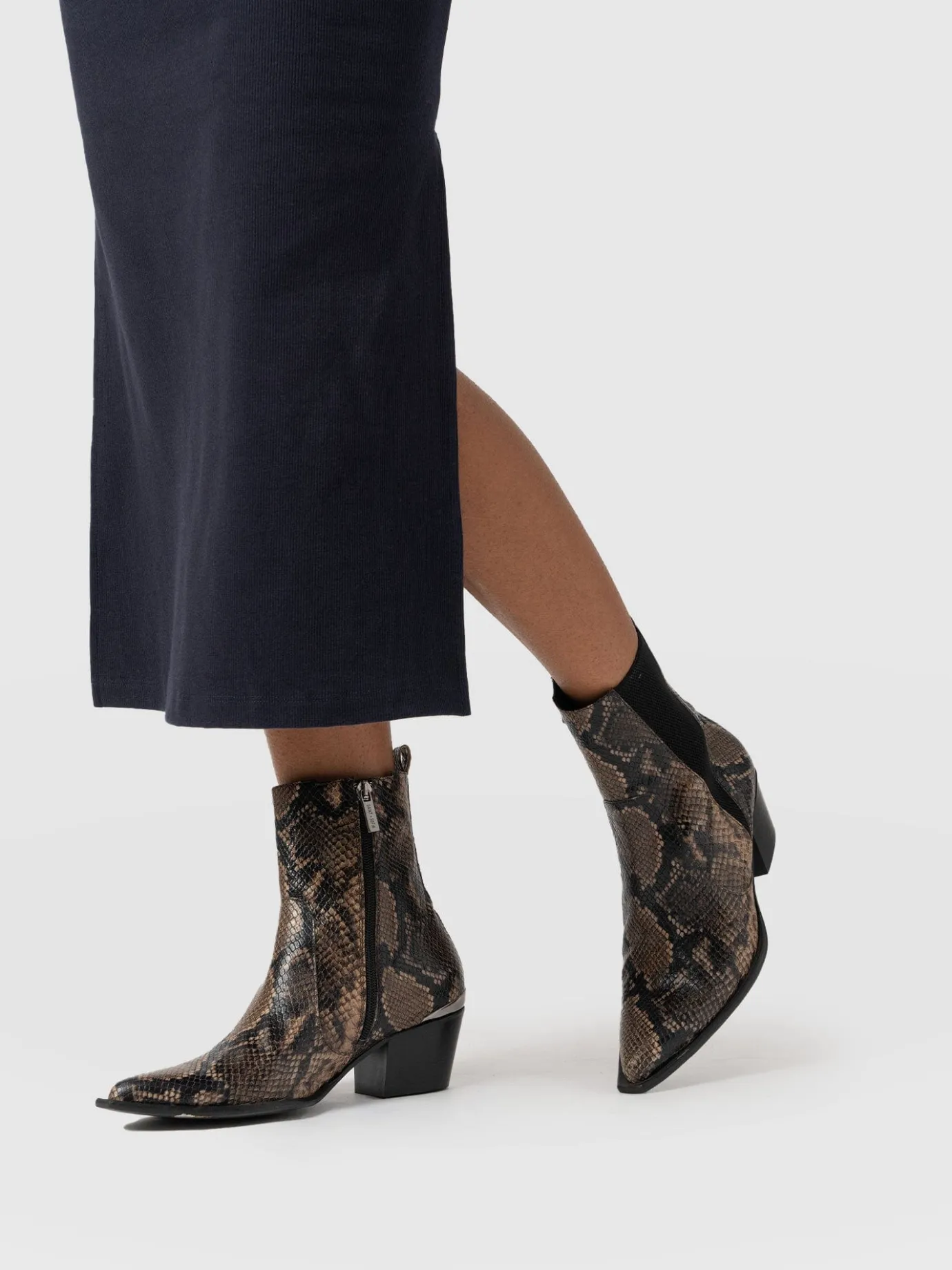 Boots|Shoes|Saint and Sofia Billie Snake Boot - Taupe