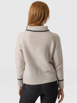 Knitwear|Sweaters|Saint and Sofia Blake Cashmere Skull Sweater - Cream