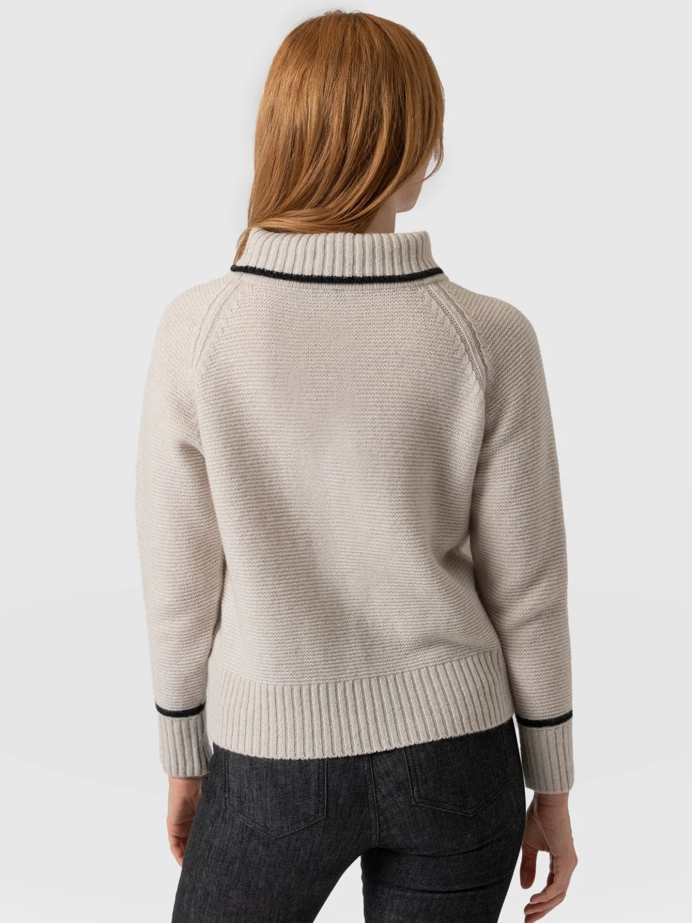 Knitwear|Sweaters|Saint and Sofia Blake Cashmere Skull Sweater - Cream