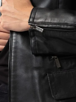 Coats & Jackets|Saint and Sofia Blane Leather Jacket - Black