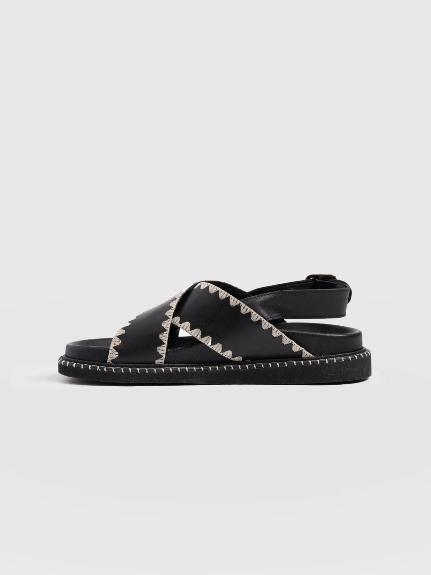 Sandals|Shoes|Saint and Sofia Bonnie Cross Over Sandals - Black
