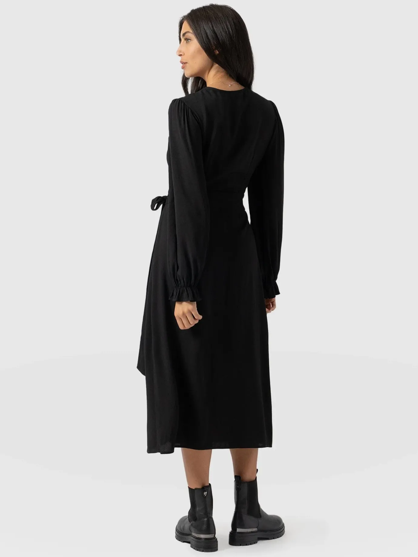Dresses|Saint and Sofia Bonnie Wrap Dress - Black