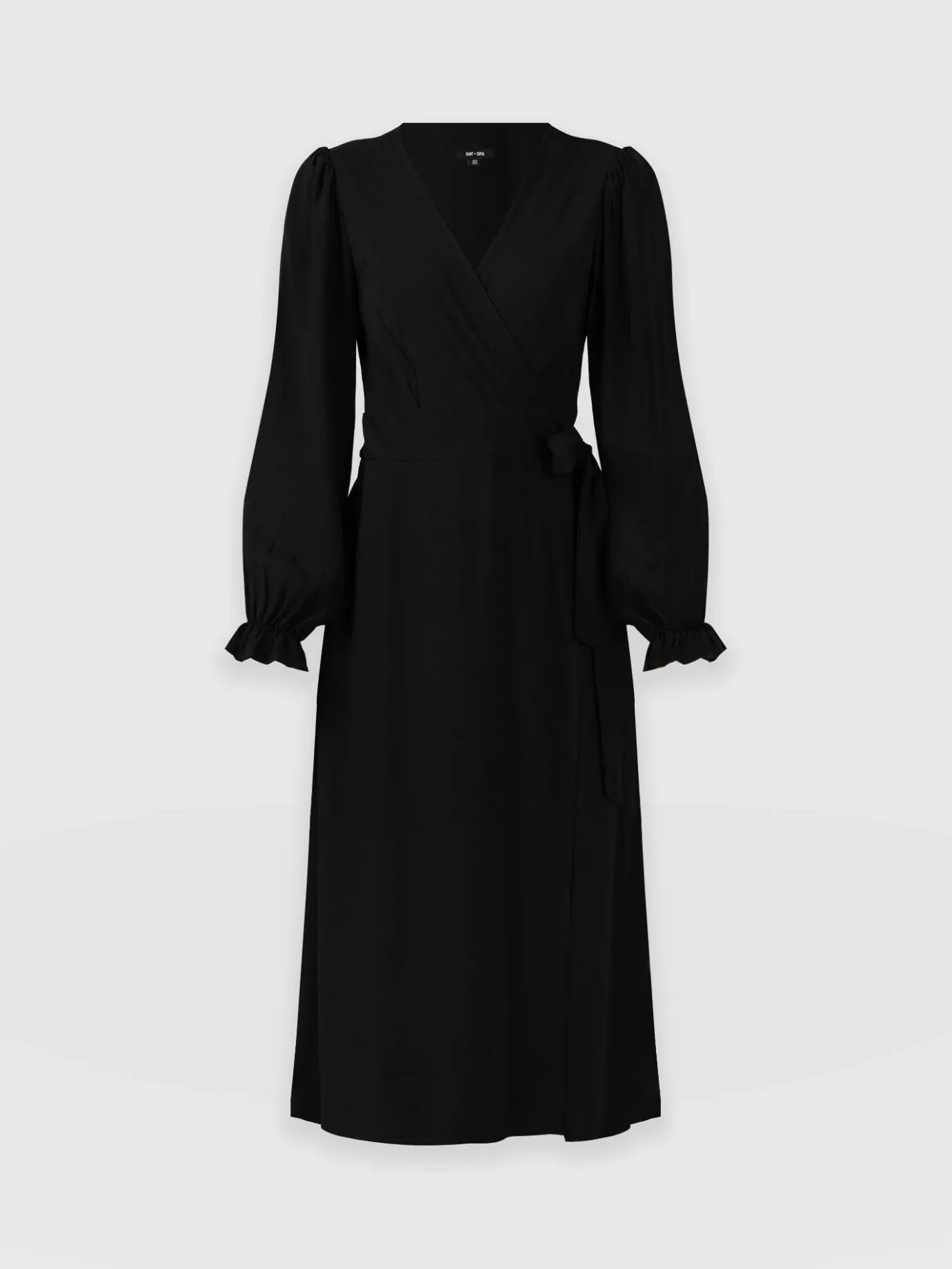 Dresses|Saint and Sofia Bonnie Wrap Dress - Black