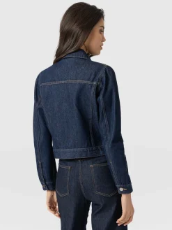 Coats & Jackets|Denim & Jeans|Saint and Sofia Bowie Denim Jacket - Indigo Blue