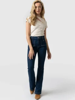 Denim & Jeans|Pants|Saint and Sofia Bowie Stretch Flare Jeans - Mid Blue