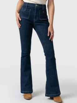 Denim & Jeans|Pants|Saint and Sofia Bowie Stretch Flare Jeans - Mid Blue
