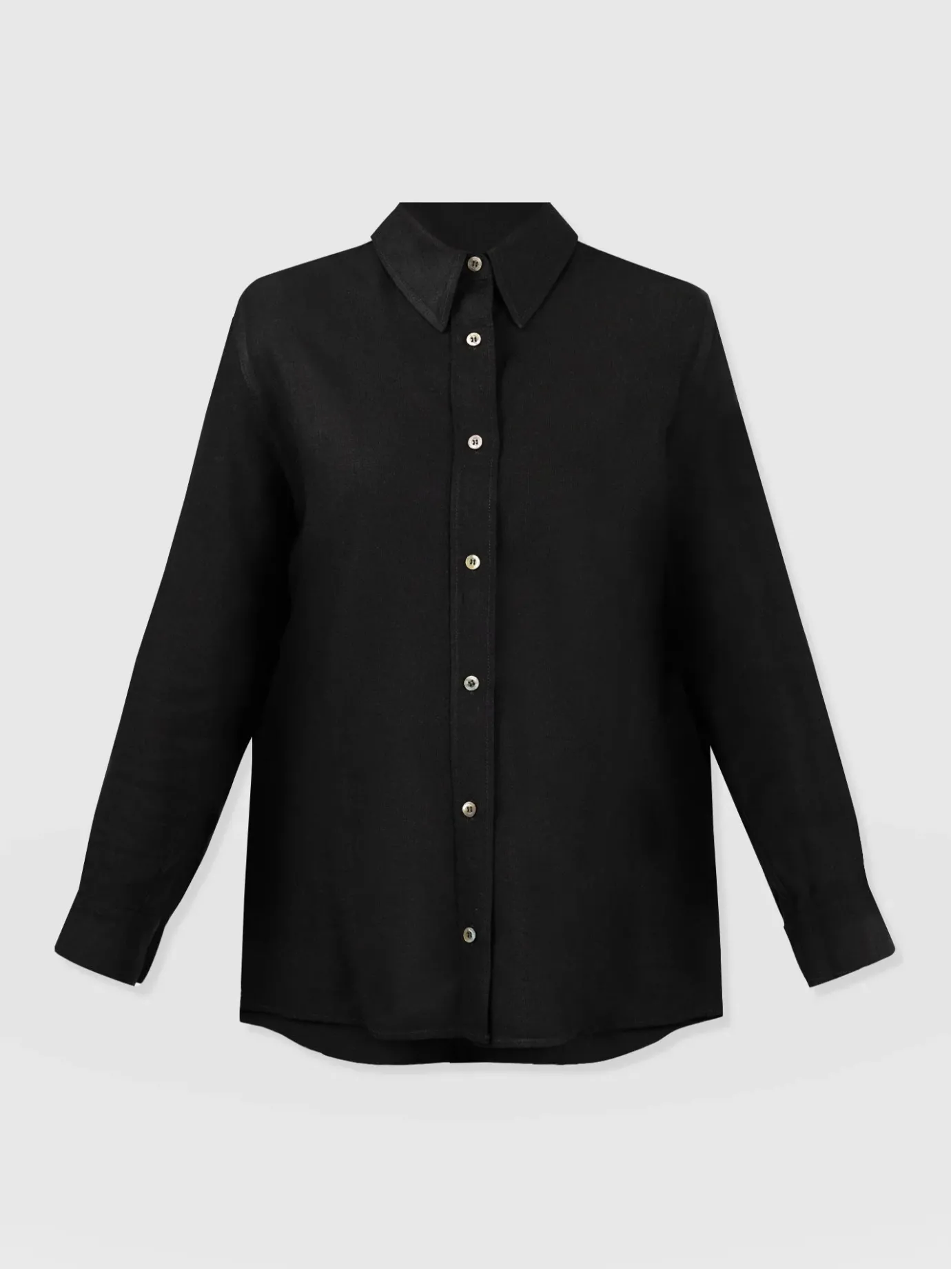 Blouses & Shirts|Saint and Sofia Boyfriend Shirt - Black Linen