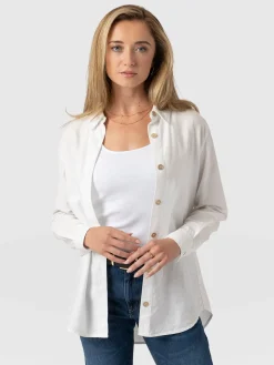 Blouses & Shirts|Saint and Sofia Boyfriend Shirt - White