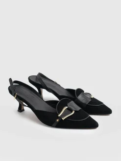 Shoes|Saint and Sofia Bridget Sling Back Heels - Black
