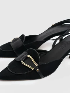 Shoes|Saint and Sofia Bridget Sling Back Heels - Black