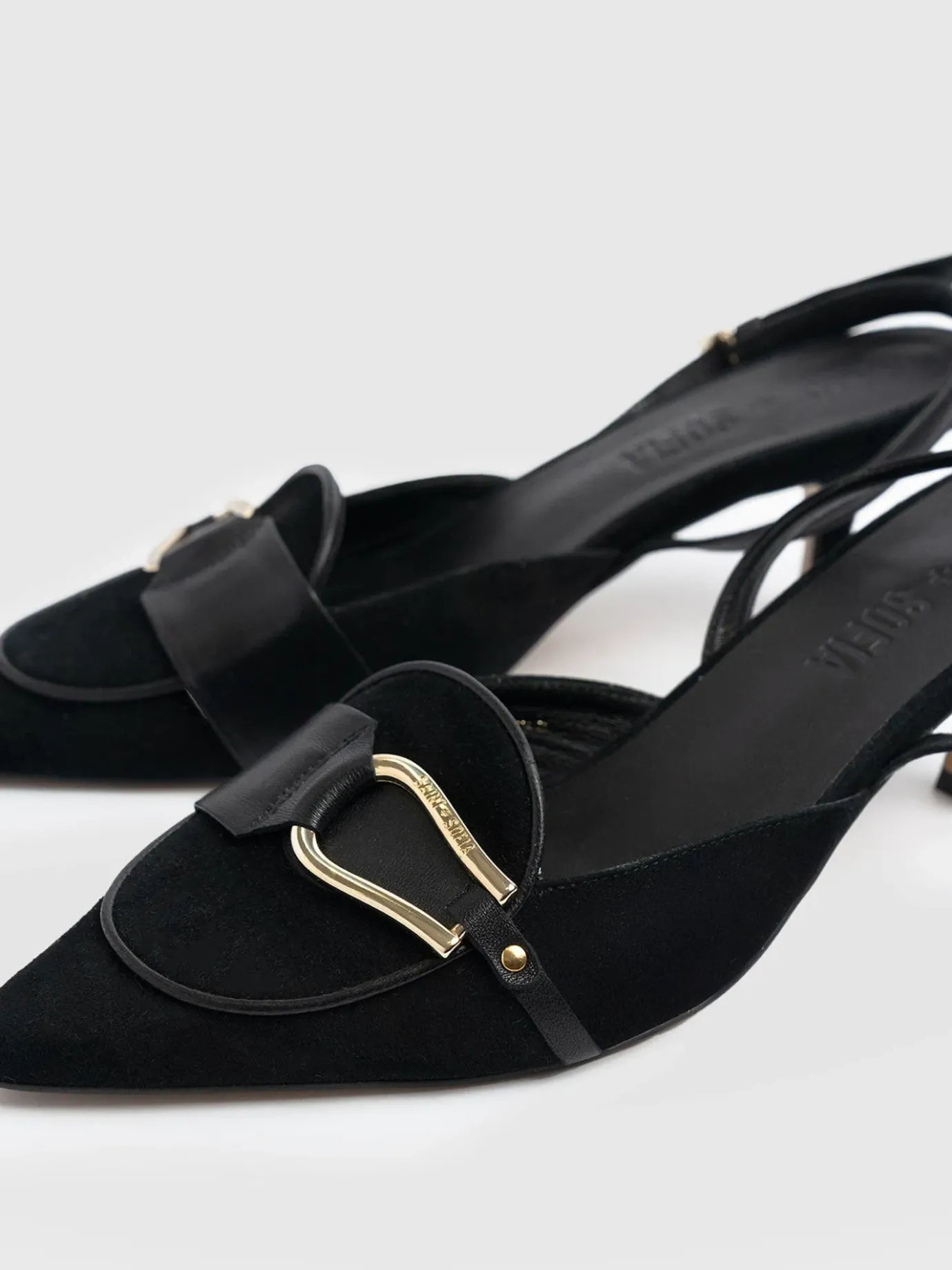 Shoes|Saint and Sofia Bridget Sling Back Heels - Black