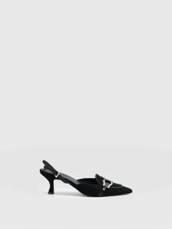 Shoes|Saint and Sofia Bridget Sling Back Heels - Black