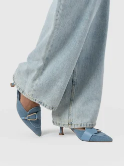 Shoes|Saint and Sofia Bridget Sling Back Heels - Blue