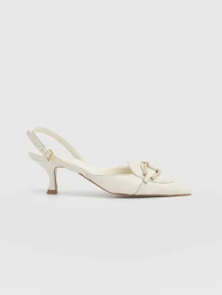 Shoes|Saint and Sofia Bridget Sling Back Heels - Cream