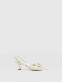 Shoes|Saint and Sofia Bridget Sling Back Heels - Cream