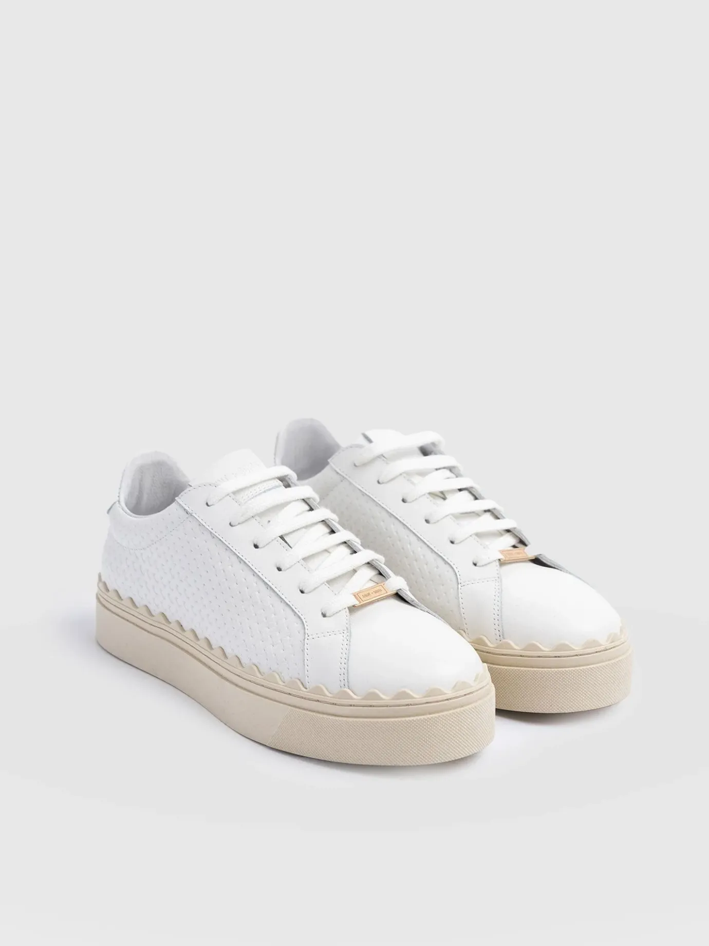 Sneakers|Shoes|Saint and Sofia Brook Scallop Sneaker - White