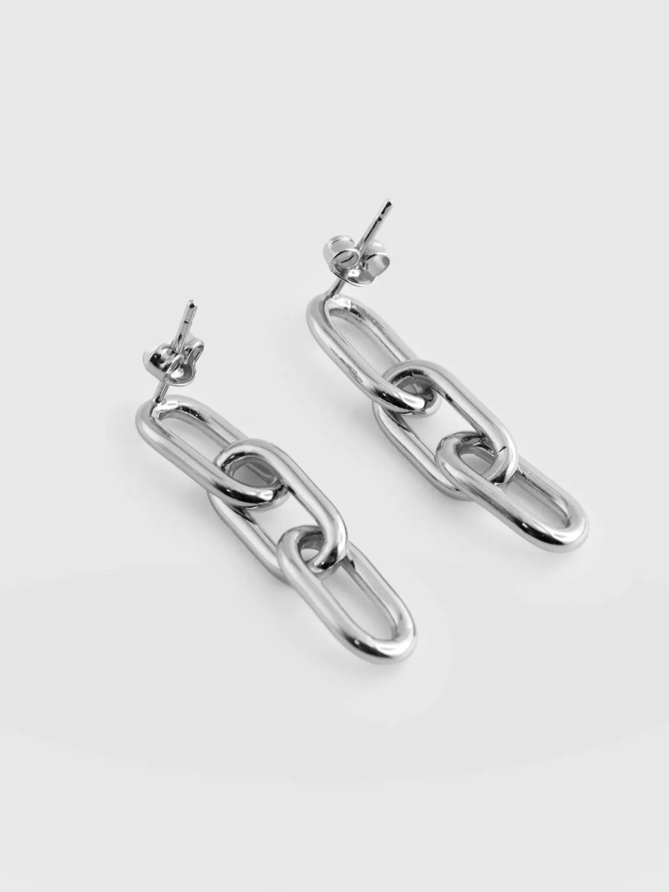Silver Jewelry|Jewelry|Saint and Sofia Cable Chain Drop Earrings - Silver