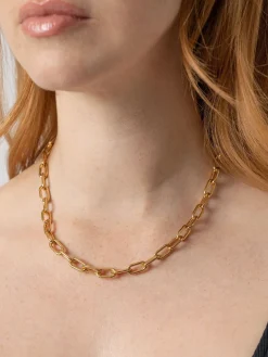 Gold Jewelry|Jewelry|Saint and Sofia Cable Chain Necklace - Gold