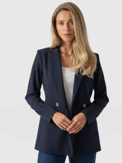 Coats & Jackets|Blazers|Saint and Sofia Cambridge Blazer - Navy Crepe