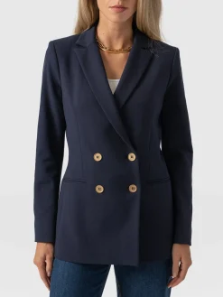 Coats & Jackets|Blazers|Saint and Sofia Cambridge Blazer - Navy Crepe