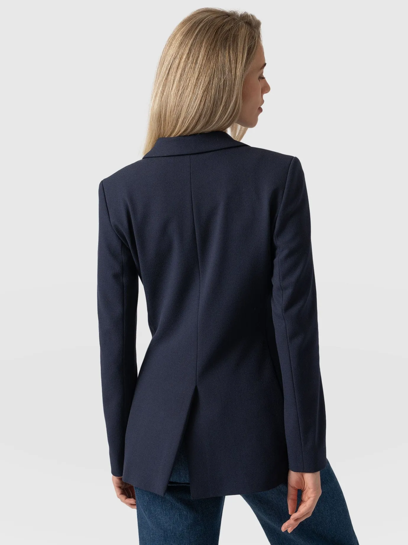Coats & Jackets|Blazers|Saint and Sofia Cambridge Blazer - Navy Crepe