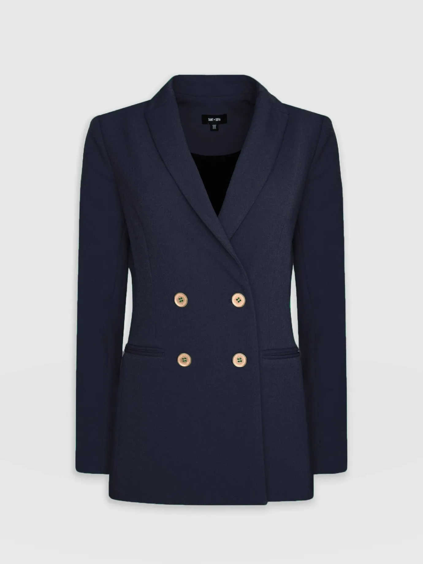 Coats & Jackets|Blazers|Saint and Sofia Cambridge Blazer - Navy Crepe