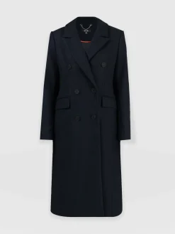 Coats & Jackets|Saint and Sofia Cambridge Coat - Navy Chevron