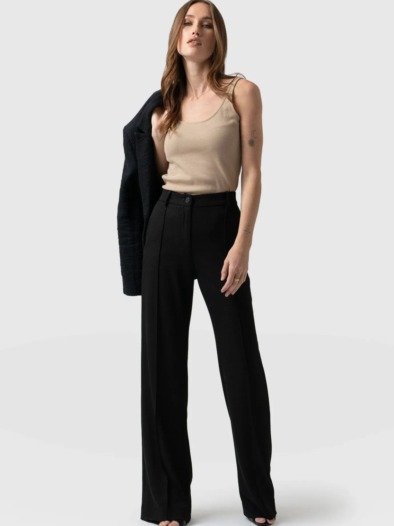 Pants|Saint and Sofia Cambridge Tailored Wide Leg Pant - Black