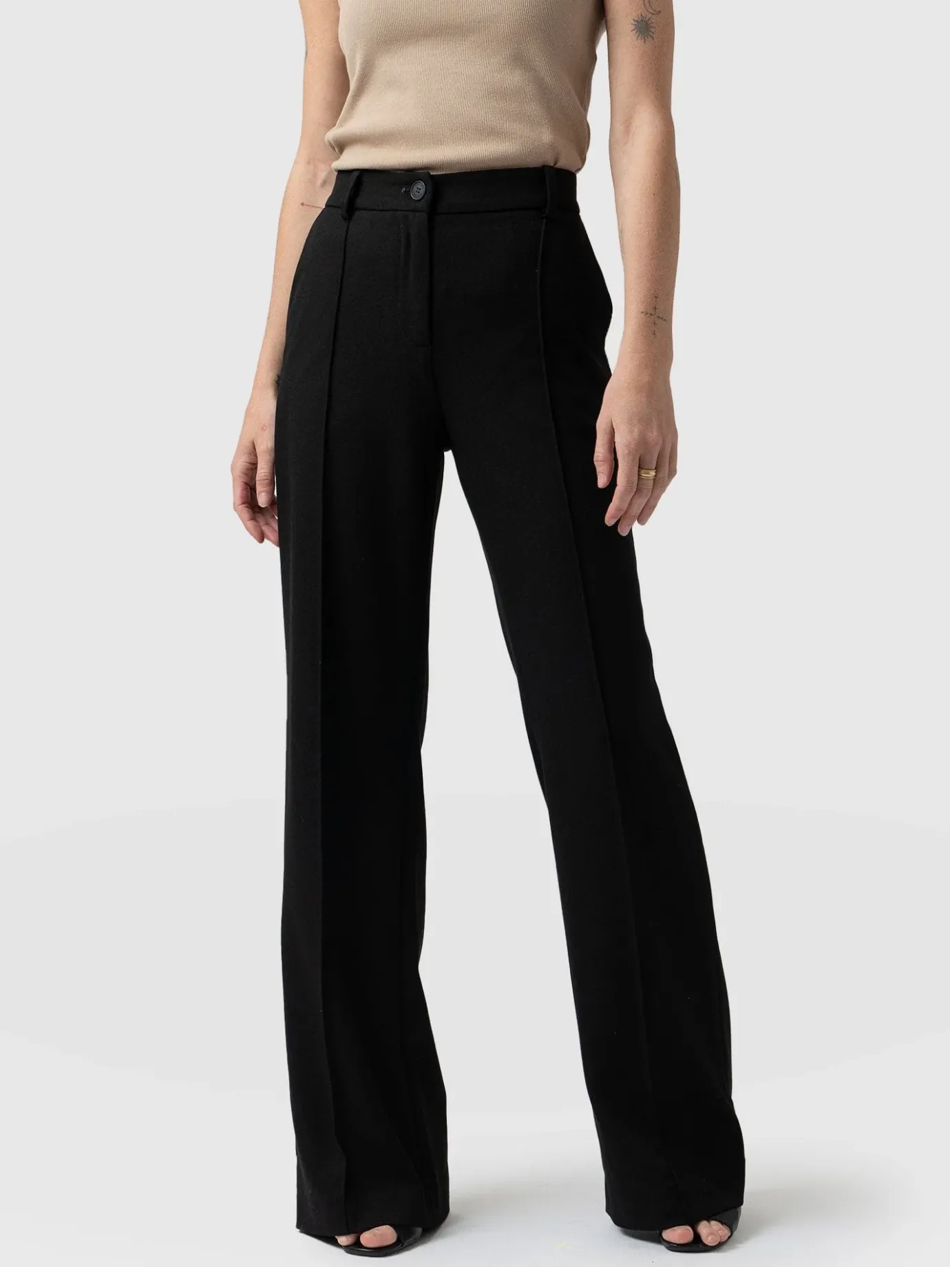 Pants|Saint and Sofia Cambridge Tailored Wide Leg Pant - Black