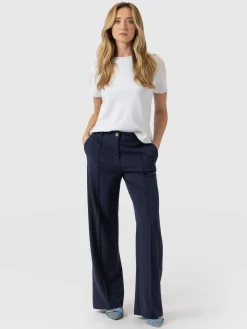 Pants|Saint and Sofia Cambridge Tailored Wide Leg Pant - Navy