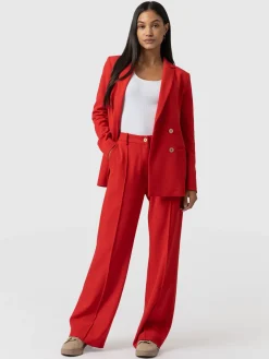 Pants|Saint and Sofia Cambridge Tailored Wide Leg Pant - Red