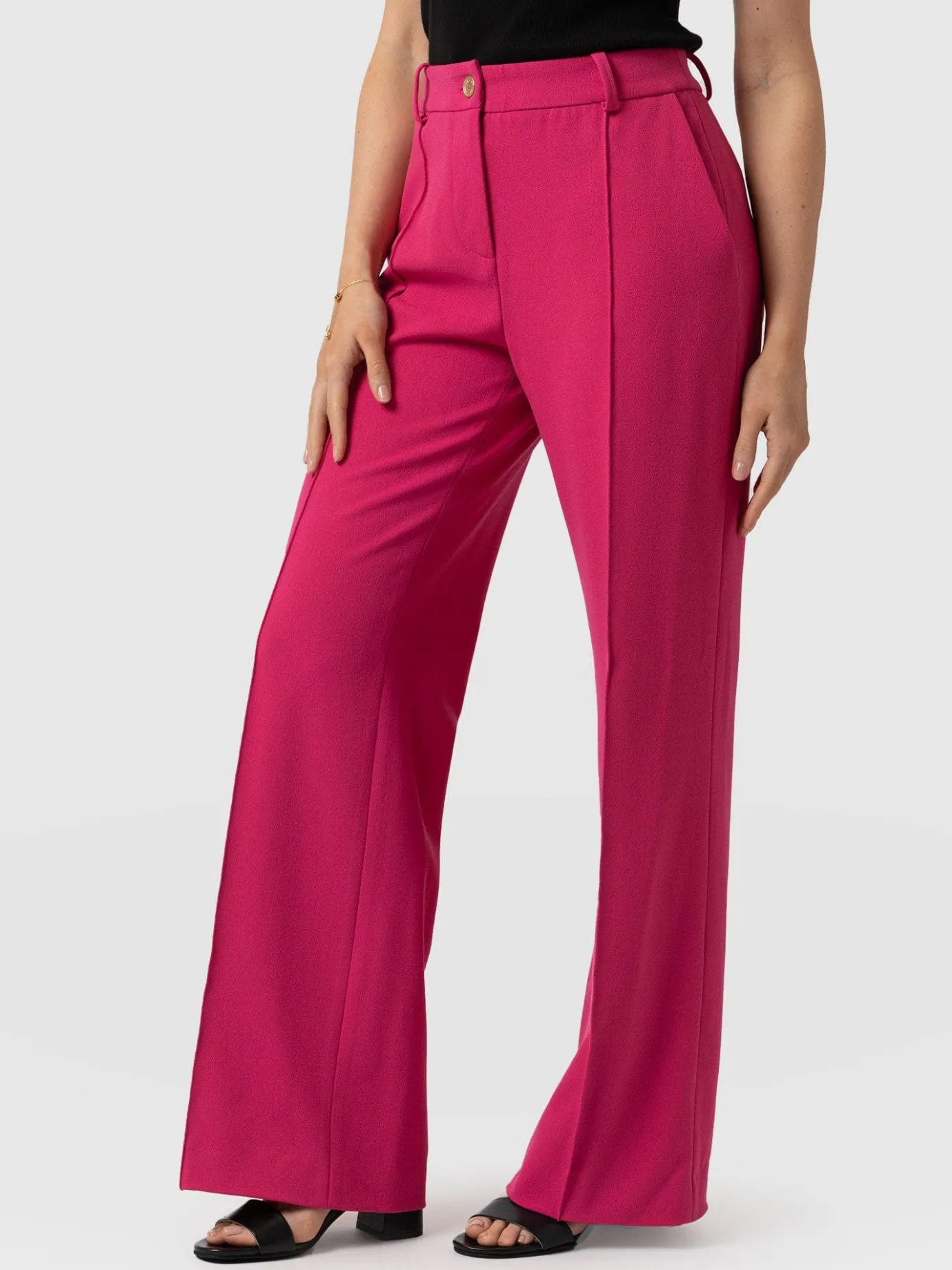 Pants|Saint and Sofia Cambridge Tailored Wide Leg Pant - Hot Pink