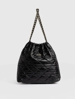 Shoulder Bags|Tote Bags|Saint and Sofia Camilla Drawstring Tote Bag - Black