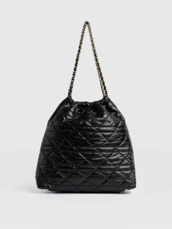 Shoulder Bags|Tote Bags|Saint and Sofia Camilla Drawstring Tote Bag - Black