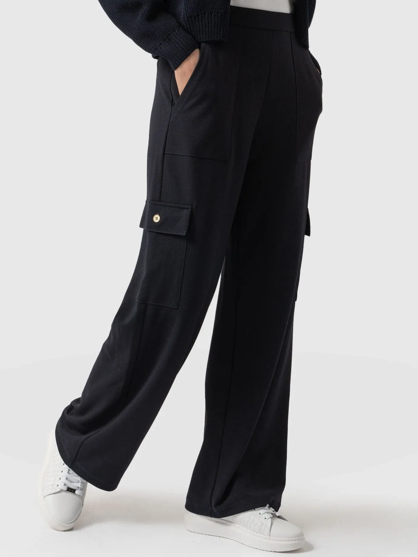 Pants|Saint and Sofia Cargo Chelsea Wide Leg Pant - Navy